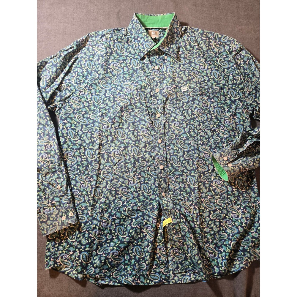 Cinch Shirt Mens L:arge Paisley Print Button Western Cowboy Rodeo Oversized